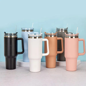 Stainless Steel Cup w/Handle & Straw--Free Shipping!!!!